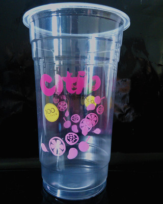 一次性塑料奶茶杯加厚可印LOGO圖 上海白石賜塑業產品解析